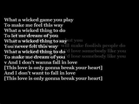 no i don't wanna fall in love with you|wicked game lyrics meaning.